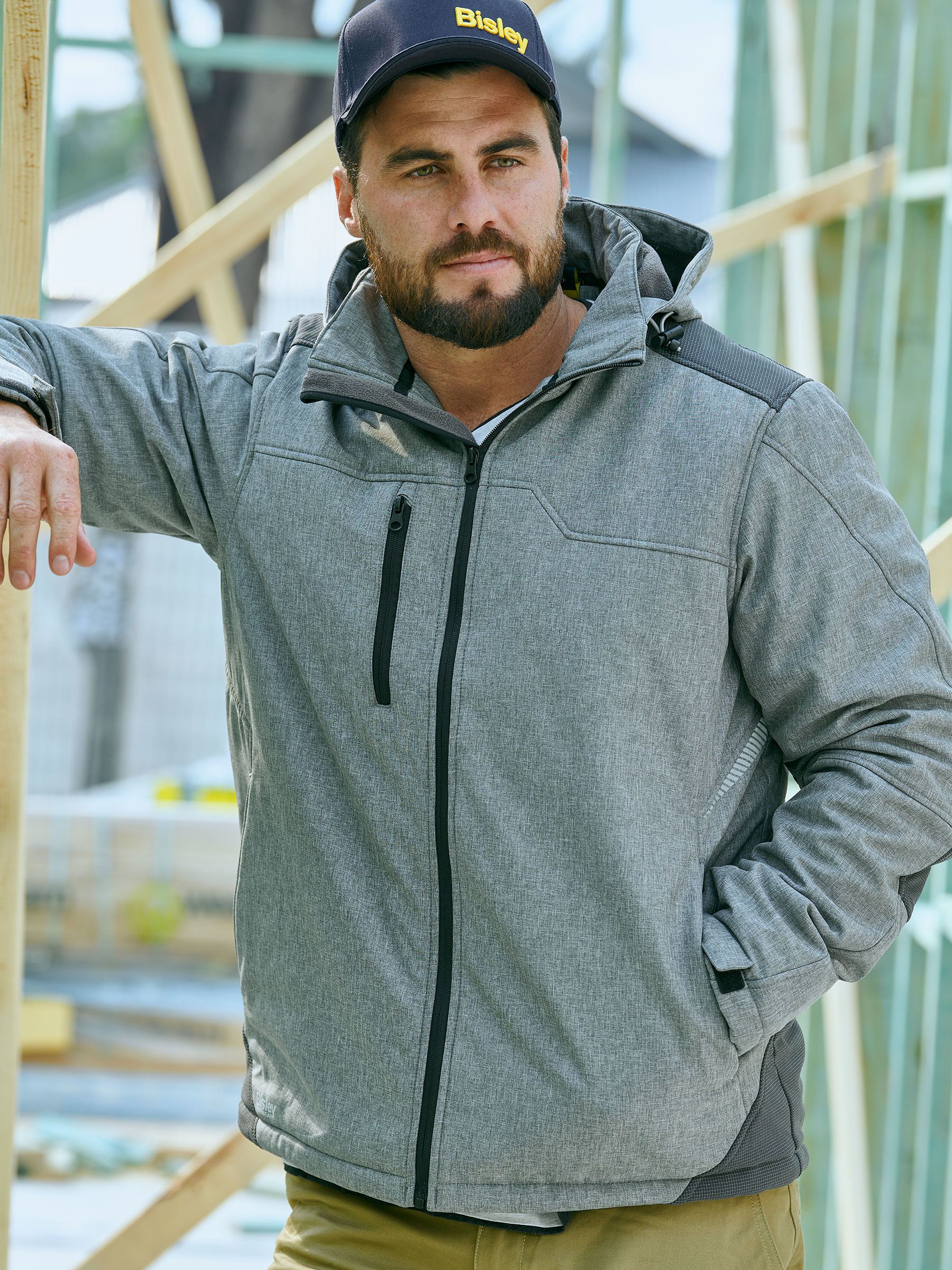 Flx & Move™ shield jacket with built-in hood - BJ6937 - Bisley Workwear