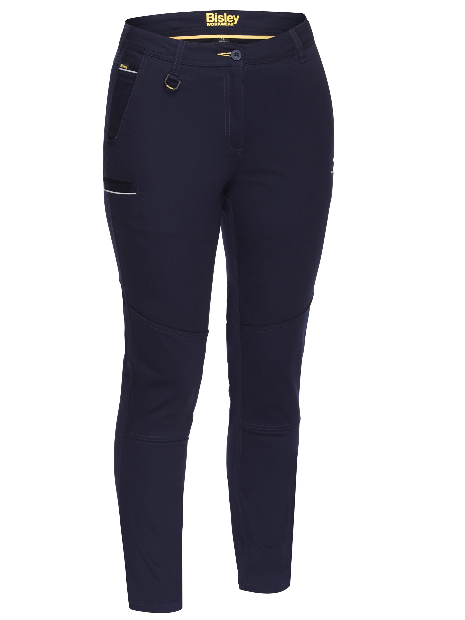 Bisley Women's Taped Mid Rise Stretch Cotton Pants - Navy