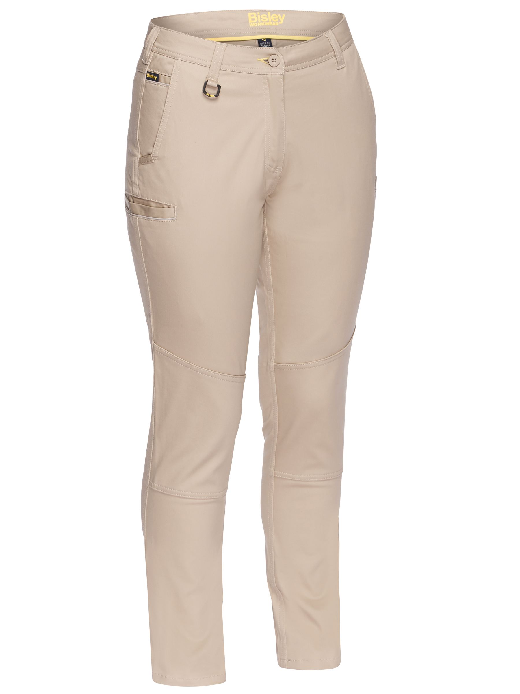 Women's taped mid-rise stovepipe fit stretch cotton pants - BPL6015T -  Bisley Workwear